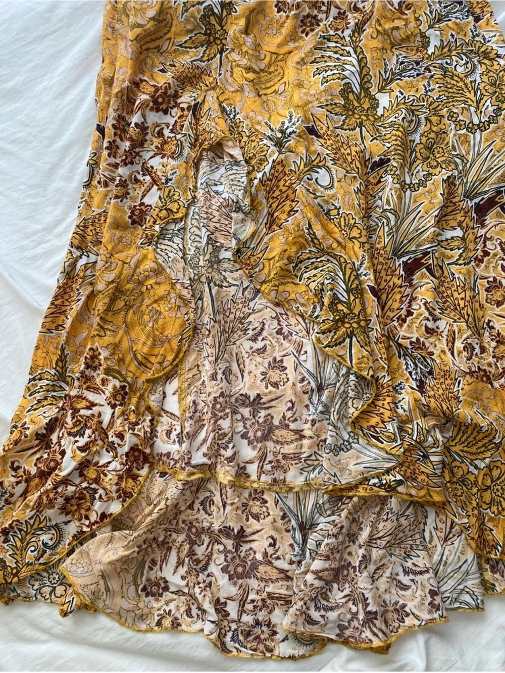 Free People Mustard Floral Maxi Dress